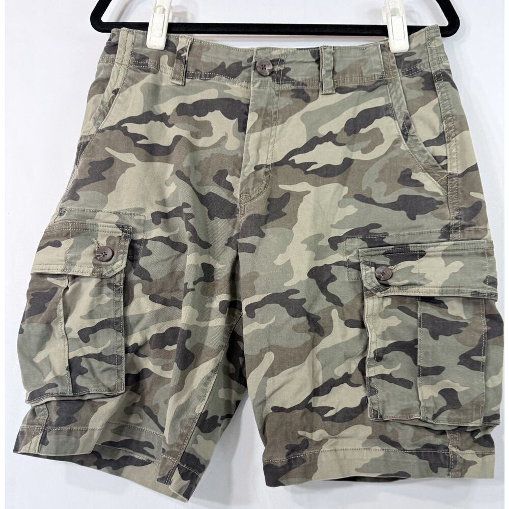 Urban Pipeline SuperFlex Camo Cargo Shorts Mens 33 Green Military Utility NWOT